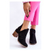 Suede boots With cutout Black Layne