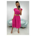 Dress with fuchsia ruffles