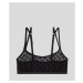 Spodná Bielizeň Karl Lagerfeld Kl Monogram Flock Bralette Black2