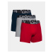 Sada troch pánskych boxerok v červenej, čiernej a šedej farbe Under Armour UA Charged Cotton 6in