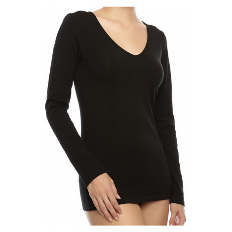 Jednofarebné bavlnené tričko s dlhým rukávom BASIC Cotonella