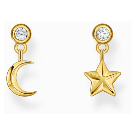 Thomas Sabo H2293-414-14 Gold-plated earrings moon and star pendant