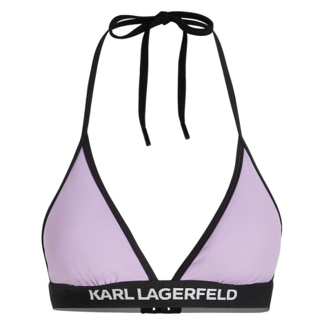 Karl Lagerfeld Bikinový top  levanduľová / čierna / biela