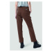 Nohavice La Martina Woman Pant Twill Wool Touch Hnedá