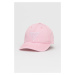 Bavlnená čiapka Guess ružová farba, jednofarebná