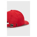 Bavlnená čiapka Guess červená farba, jednofarebná