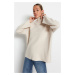 Trendyol Stone Wide Fit základný oversized pletený sveter