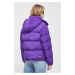 Páperová bunda Tommy Jeans dámska,fialová farba,zimná,DW0DW14661