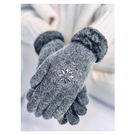 Tmavosivé dámske rukavice SNOWFLAKE
