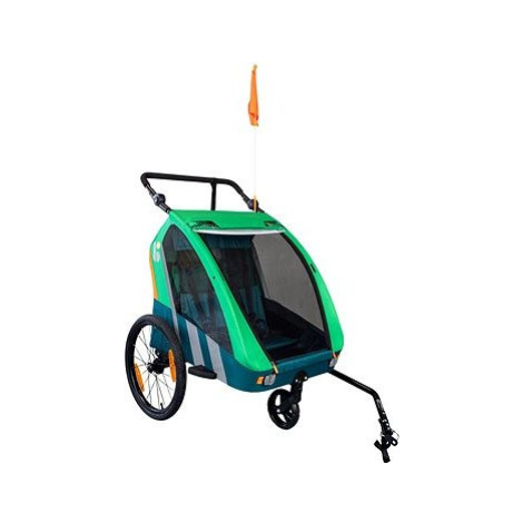 Trailblazer detský kombinovaný vozík za bicykel + kočík pre 2 deti – zelený