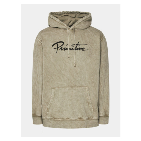 Primitive Mikina Nuevo Acid Washed PAPFA2314 Hnedá Regular Fit