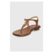Kožené sandále MICHAEL Michael Kors Mallory Thong Mallory Thong dámske, hnedá farba,, 40S1MAFA2L