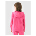 Dievčenská mikina so zipsom 4F JUNIOR SWEATSHIRT-JWMM00TSWSF1315-55S-HOT PINK