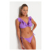 Trendyol Lilac Underwire Volánový top bikín