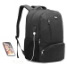KONO klasický mestský batoh Luno s USB portom - čierny - 18L