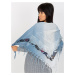 Lady's blue scarf with decorative trim