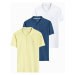 Ombre Set of men's pique knit polo shirts 3-pack