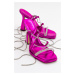 LuviShoes Mezzo Women's Metallic Fuchsia Heeled Sandals