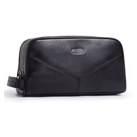 Contacts® pánska kožená cestovná kozmetická taška Horse Čierna