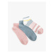 Koton Striped 3-Pack Booties Socks Set Multicolor