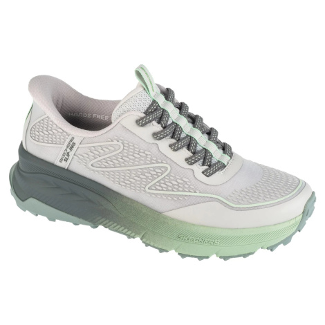 Sivo-zelené dámske trailové tenisky Skechers Slip-Ins: Switch Back - Mist 180157-GYGR