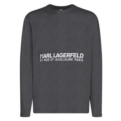 Karl Lagerfeld Tričko 'Rue St-Guillaume'  čierna / biela