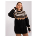 Classic black sweater with stand-up collar from RUE PARIS