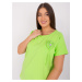 Light green oversized women's blouse with trim