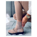Ponožkové dámske topánky béžovej farby s retiazkou