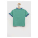 Detské bavlnené tričko United Colors of Benetton zelená farba, vzorovaný