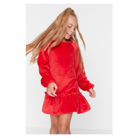 Dievčenské šaty Trendyol Red Velvet