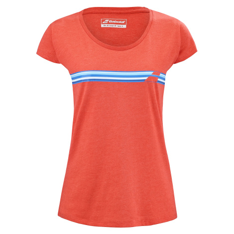 Dámské tričko Babolat Exercise Stripes Tee Poppy Red