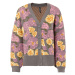 Pletený sveter s kvetovaným vzorom