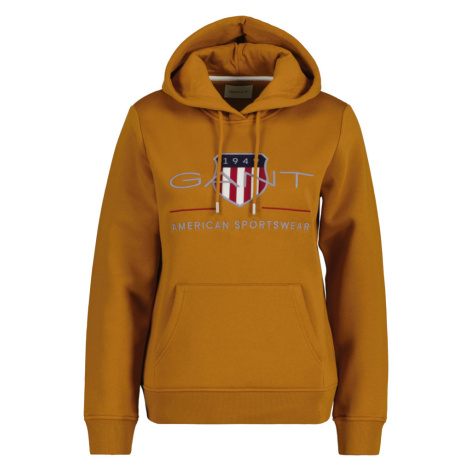 MIKINA GANT REL ARCHIVE SHIELD HOODIE hnedá