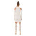 Sexy Neck-knit dress with Cut outs BEIGE Einheitsgroesse