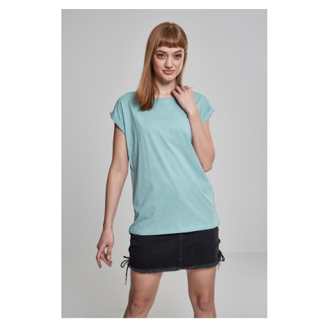 Women's blue T-shirt with extended shoulder Urban Classics