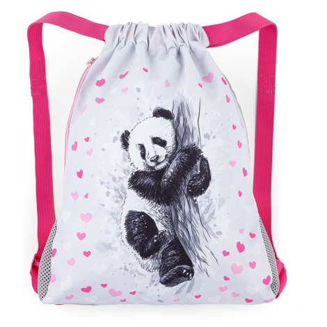 Bagmaster PRIM 23 B školský vak na prezúvky / vak na cvičky - panda pink 1,5 l 220255