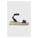 Kožené sandále Pepe Jeans KATE dámske, čierna farba, na platforme, PLS90591