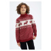 DEFACTO Boy's Christmas Themed Turtleneck Sweater