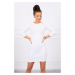 Dress with decorative buttons white