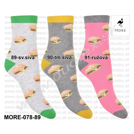 MORE Vzorované ponožky More-078-89 91-ružová