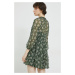 Šaty Abercrombie & Fitch zelená farba, mini, áčkový strih