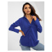 Women's cobalt blue classic shirt with long sleeves