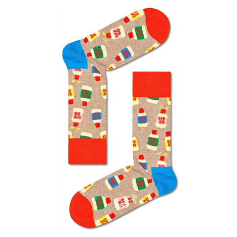 Ponožky Happy Socks Light Brown béžová farba