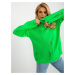 Fluo green oversize sweater with holes and long sleeves