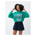 Koton College Sweatshirt Standing Neck Printed Long Sleeve Ribbed