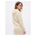 Krémový dámsky rebrovaný sveter s kapucňou GAP CashSoft