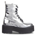 Tommy Jeans Členková obuv Tjw Flatform Zip Up Metallic EN0EN02403 Sivá