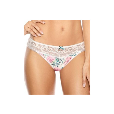 Women's thong Daisy with delicate lace - cream Gorteks