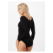 MAGIC Bodyfashion Košeľové body 'Longsleeve Bodysuit Bamboo'  čierna